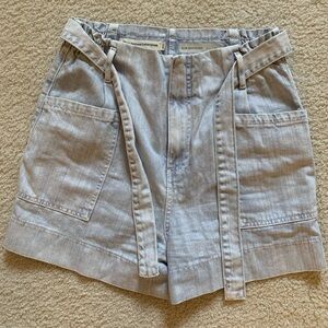 Anthropologie Pilcro Denim Tie Waist Acid Wash Jean Shorts